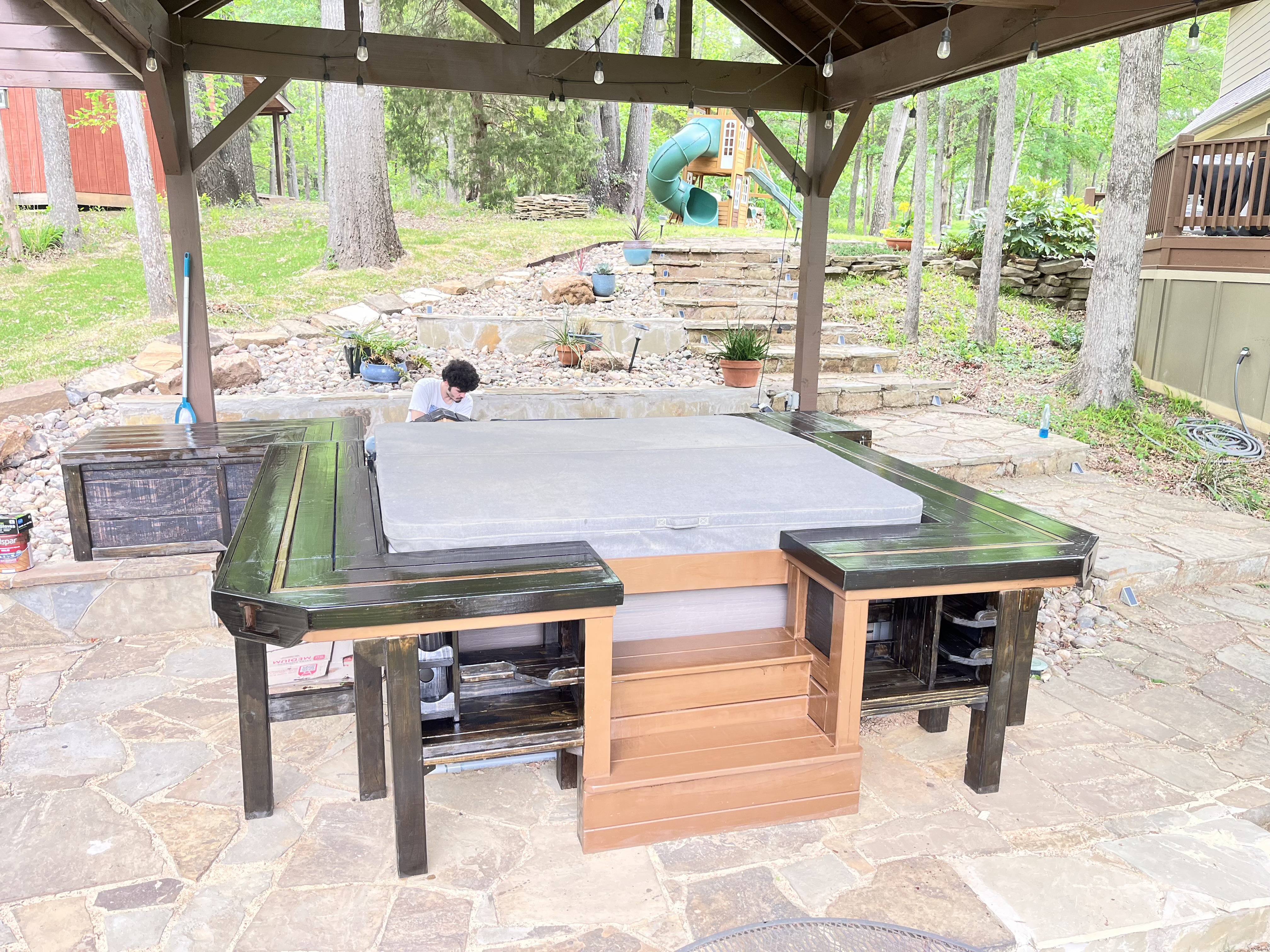 Custom hot tub surround
